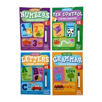 Wipe Clean Early Learning Workbook with Marker, Assorted Learnings. — Dollar Tree