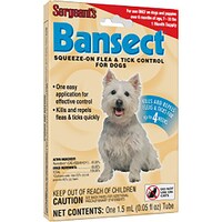 Bansect Squeeze-On Flea And Tick Control For Small Dogs, 0.05 oz. Tubes — Dollar Tree