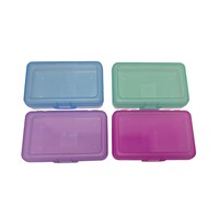 Translucent Plastic Pencil Boxes with Colored Lids, 8.5x5.25x2.375 in. — Dollar Tree