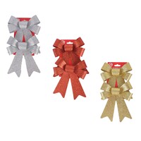 Christmas House Decorative Glittery Bow, Assorted Colors, 2-Piece Pack — Dollar Tree