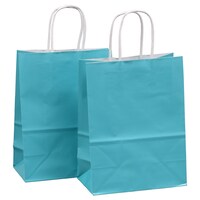 Voila Caribbean Blue Glossy Medium Gift Bags, 8x10 in., 2-Count. Packs — Dollar Tree