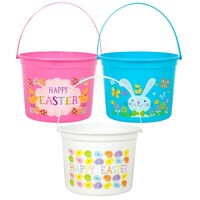 Wide Plastic Printed Easter Pails with Handles — Dollar Tree (SKU 213141)
