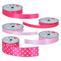 Floral Garden Assorted Pink Ribbon Rolls, 9 ft. — Dollar Tree