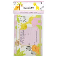 Pink Its a Girl Baby Shower Party Invitations, 10-ct. Packs — Dollar Tree