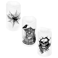 Seasonal Collection Halloween-themed LED Pillar Candle, Assorted Designs, 1-Count. — Dollar Tree