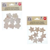 Crafters Square Assorted Wooden Shapes, 8 Piece. Pack — Dollar Tree