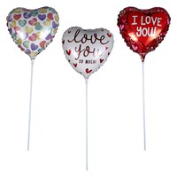Valentine's Day Air-Filled Foil Stick Balloons — Dollar Tree