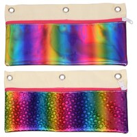 Jot 3-Pronged Rainbow Colored Pencil Pouches — Dollar Tree (SKU 297688)