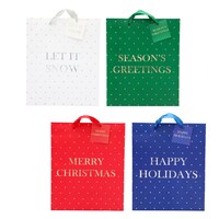 Viola Elegant Large Christmas Gift Bag, Assorted Colors — Dollar Tree