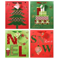 Voila Large Traditional Christmas Gift Bags, 12x10x4.5 in. — Dollar Tree