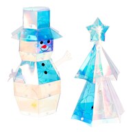 Iridescent Light Up Christmas Decorations, Assorted Designs. — Dollar Tree