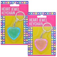 Heart Shaped Plastic Jewel Keychains — Dollar Tree (SKU 251926)