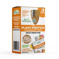 So Natural Tropical Power Plant Protein Fruit Smoothie, 3-Piece Pack. — Dollar Tree