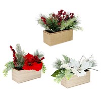 Assorted Christmas Themed Poinsettia Table Centerpiece Décor, 6x10x6-in. — Dollar Tree