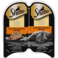Sheba Wet Cat Food Cuts in Gravy Roasted Chicken Entrée, Twin-Pack Trays — Dollar Tree