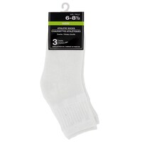 Kid's Quarter-Length White Athletic Socks, Size 6-8.5 — Dollar Tree