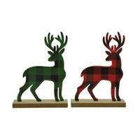 Plaid Reindeer Tabletop Christmas Decor, Assorted Colors — Dollar Tree