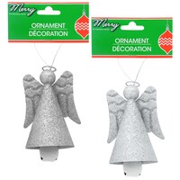 Glittery Metal Angel Bell Ornaments, 5 in. — Dollar Tree penny item