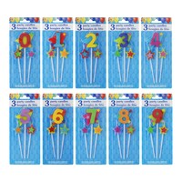 Number Birthday Candles on a Stick, 3-Piece. Packs — Dollar Tree