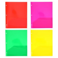 Jot Fluorescent 2 Pocket Folder, Assorted Colors, 1-Count. — Dollar Tree