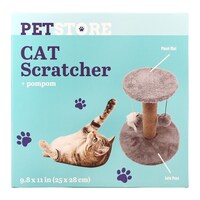 Pet Store Cat Scratcher With Pom Pom — Dollar Tree