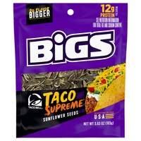 Bigs Taco Supreme Flavored Sunflower Seeds, 3.63 oz. Bags — Dollar Tree