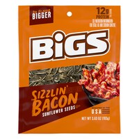 Bigs Sizzlin' Bacon Flavored Sunflower Seeds, 3.63 oz. Bags — Dollar Tree