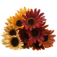 Floral Garden 4-Stem Yellow/Orange Burlap Sunflower Bushes, 12 in. — Dollar Tree