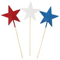 Patriotic Glitter Star Picks, 3-Count. — Dollar Tree