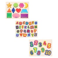 Toy Box Wood Learning Puzzle Set, Assorted Learnings. — Dollar Tree