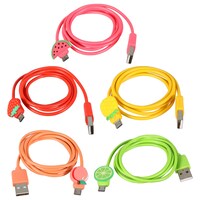 Solid Color Micro USB 2.1 AMP Cables with Fruit Icons, 39-in. — Dollar Tree (SKU 344098)