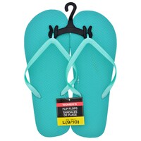 Ladies' Solid-Color Turquoise Rubber Flip-Flops — Dollar Tree (SKU 237515)