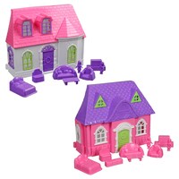 Doll House with Furniture and People, 5.875x4.75x2.125-in. — Dollar Tree