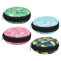 Round Tech Cases with Printed Designs and Zipper Closures, 3.250x3.250x1.20 in. — Dollar Tree (SKU 328365)