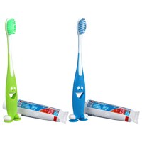 Smiley Gripper Kid's Toothbrush with Crest Toothpaste — Dollar Tree