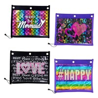 3 Pronged Multicolored Pencil Pouches, 9.5x7.5 in. — Dollar Tree