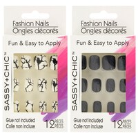 Wallpaper Sassy Chic Glue On Artificial Fashion Nails 12 Pc Sets Dollar Tree HD