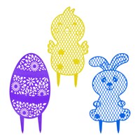 Easter-Shaped Plastic Garden Stakes — Dollar Tree (SKU 284176)
