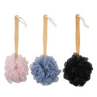 Bath Sponges with Wooden Handles, 4.5x4.25x14 in. — Dollar Tree