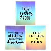 Silver Iridescent Lined Notebooks, 80 Pages — Dollar Tree penny item