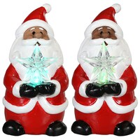 Christmas House Light-Up Santa Decor Figurines, 2.25x2.6x4.15 in. — Dollar Tree penny item