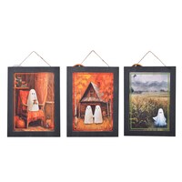 Seasonal Collection Halloween Wooden Frame Decor, Assorted Ghost Designs — Dollar Tree