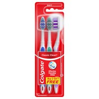 Colgate Classic Clean Soft-Bristle Toothbrushes, 3-Count. Bonus Packs — Dollar Tree