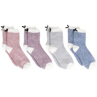 Snugadoo Women’s Plush 5-9 Socks With Bows, Assorted Colors, 2-Piece Pack. — Dollar Tree