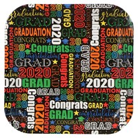 Congrats Grad Printed Square Paper Plates, 12-ct. Packs — Dollar Tree (SKU 307141)