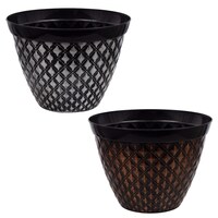 Garden Collection Round Embossed Plastic Planters, 10 in. — Dollar Tree