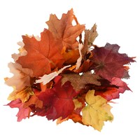 Floral Garden 5-Stem Burlap Maple Leaf Bushes, 13.5 in. — Dollar Tree
