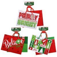 Christmas House Holiday-Themed Gift Bags, 2-Count. Packs — Dollar Tree