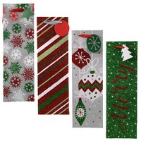 Voila Christmas Glitter Bottle Gift Bags, 14x4.5x4.5 in. — Dollar Tree