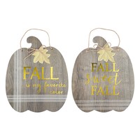 Harvest-Themed Wooden Pumpkin Wall Signs, 11x13.3-in. — Dollar Tree (SKU 371221)